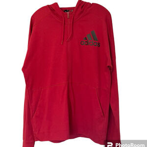 Adidas Men's Three Stripes Zipper Up Hoodie Size Large